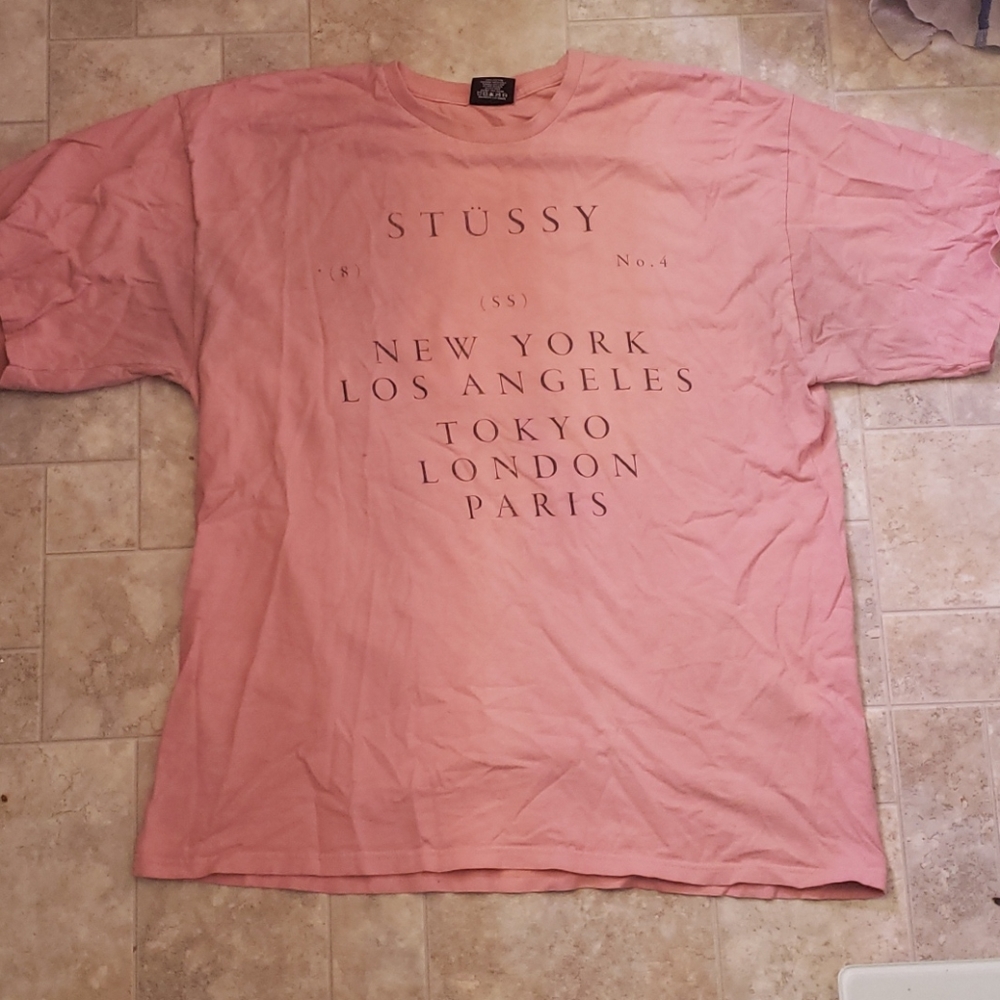 Pink Stüssy shirt